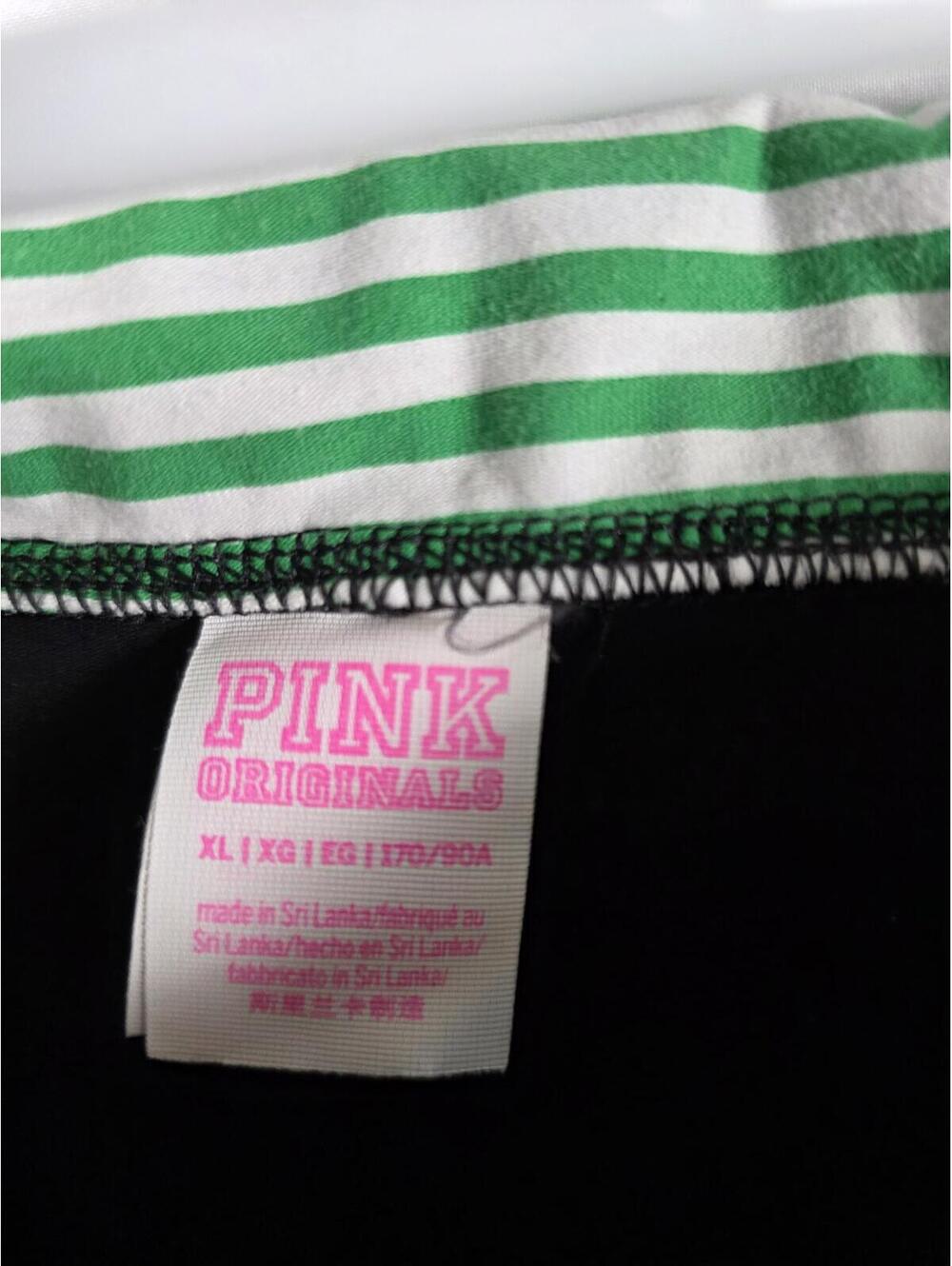 Victorias Secret PINK Green Stripe Glitter Bling FOLDOVER YOGA PANTS Flared XL - Picture 4 of 5